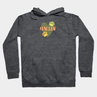 Halsin Heart and Paws green and peach Hoodie